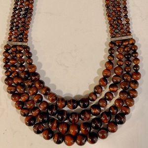 Authentic Tiger’s Eye gemstone and sterling silver necklace